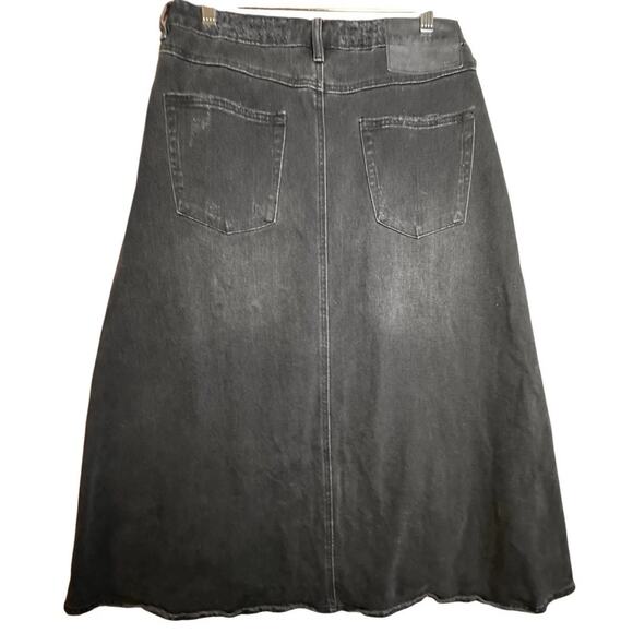 One Teaspoon x Free People Chain Maxi Slit Denim Grunge Whimsigoth Skirt Sz 27 - Picture 16 of 16